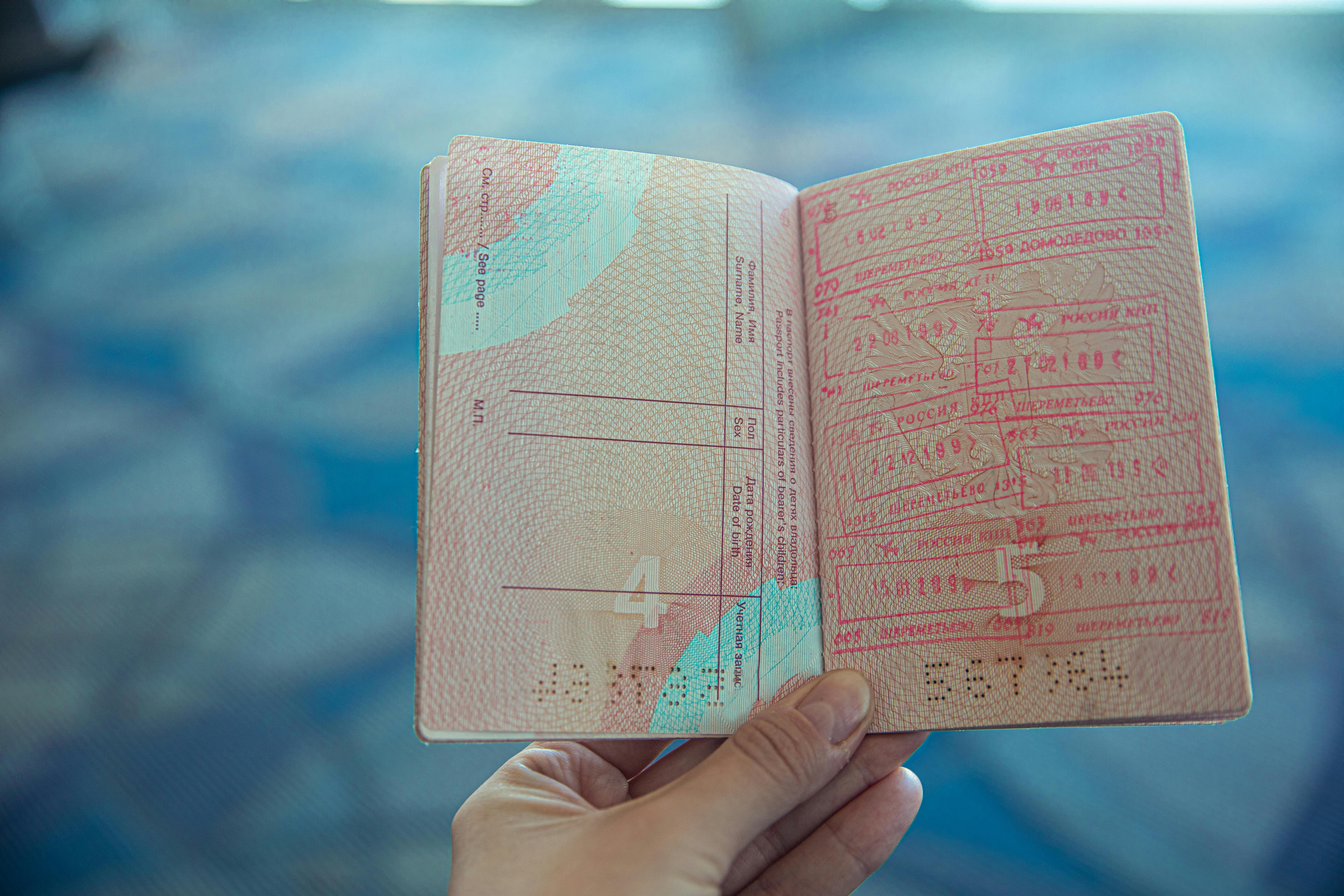 Travel passport and tickets
